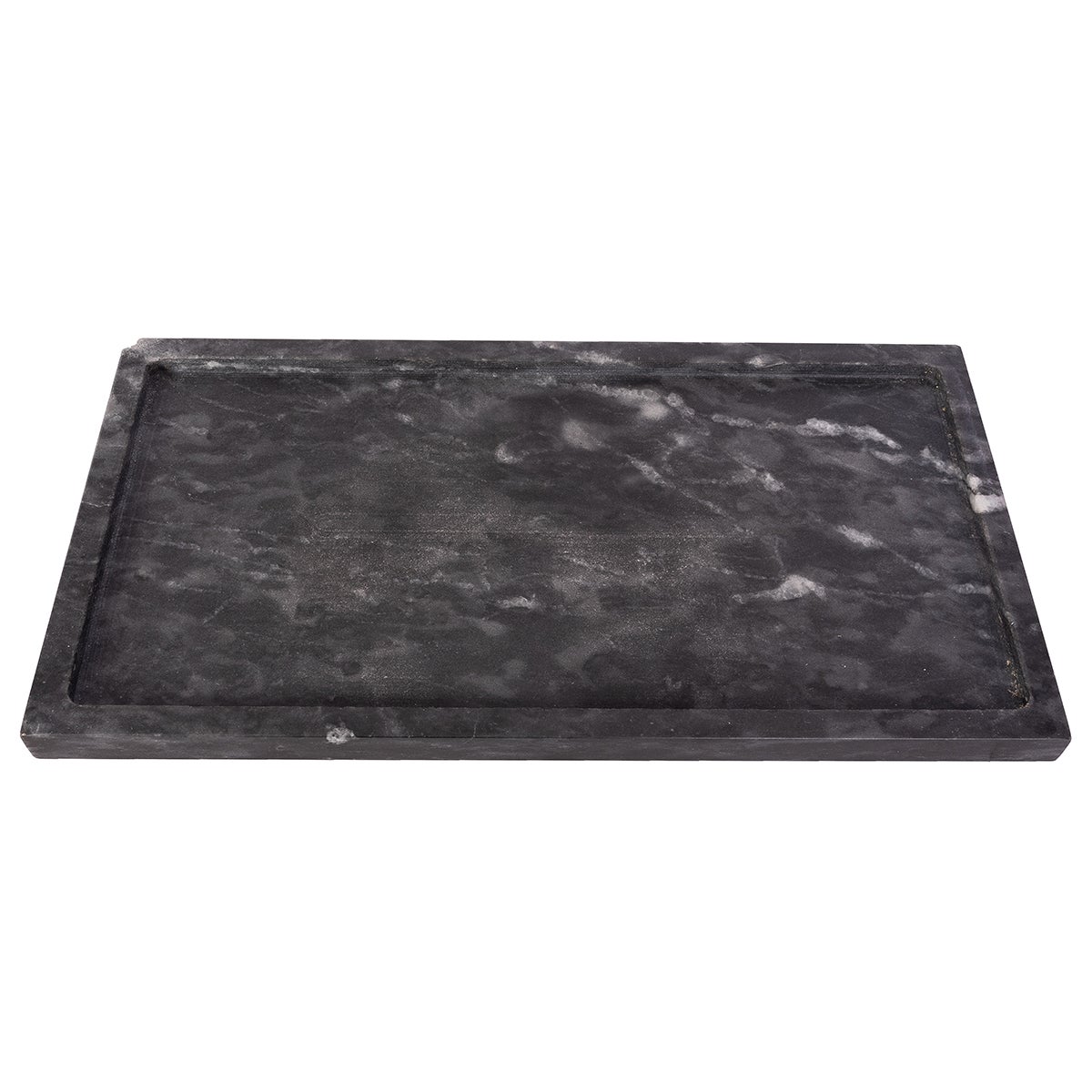 Artifacts Trading Company Marble Rectangular Tray Black Matte